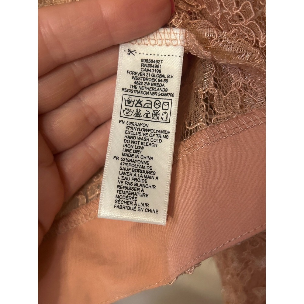 XXI Lace Cropped Jacket Lightweight Button Detail Peach Size M - Picture 5 of 6